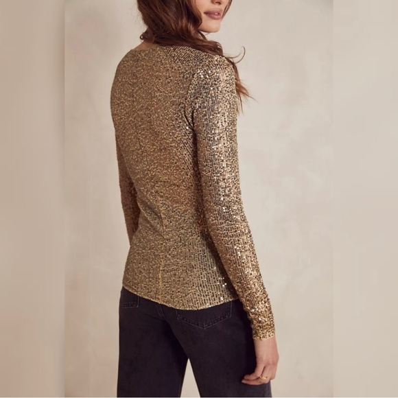 NWT Free People Gold Rush Long Sleeve Top - M - Picture 3 of 7